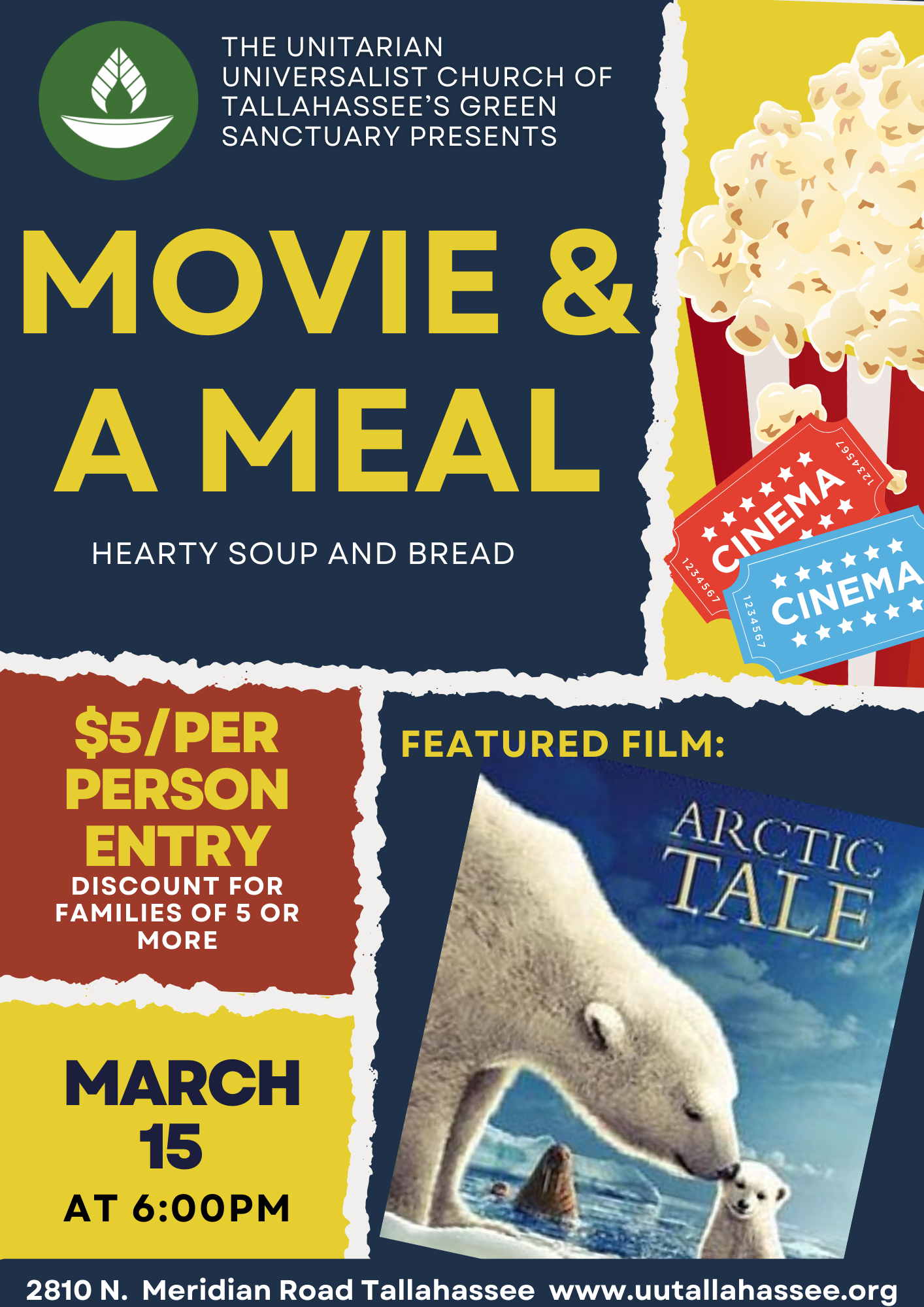 March 15th Movie and a Meal Event